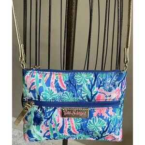 Lilly Pulitzer Bahama Floral Crossbody Bag Purse EUC